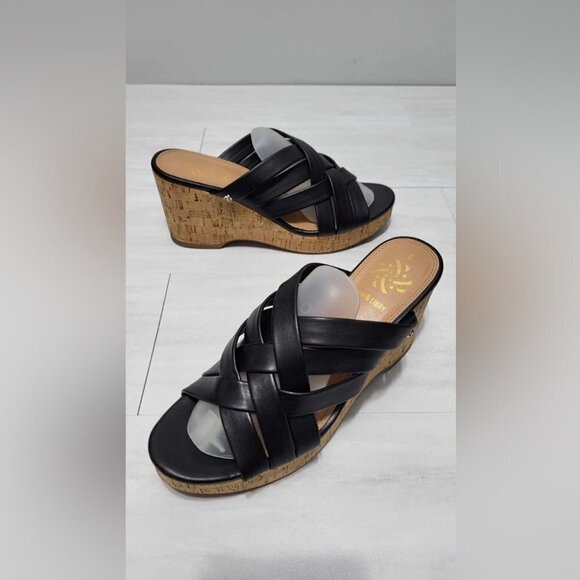 Sam & Libby Wedge Leather Sandals - Picture 1 of 9